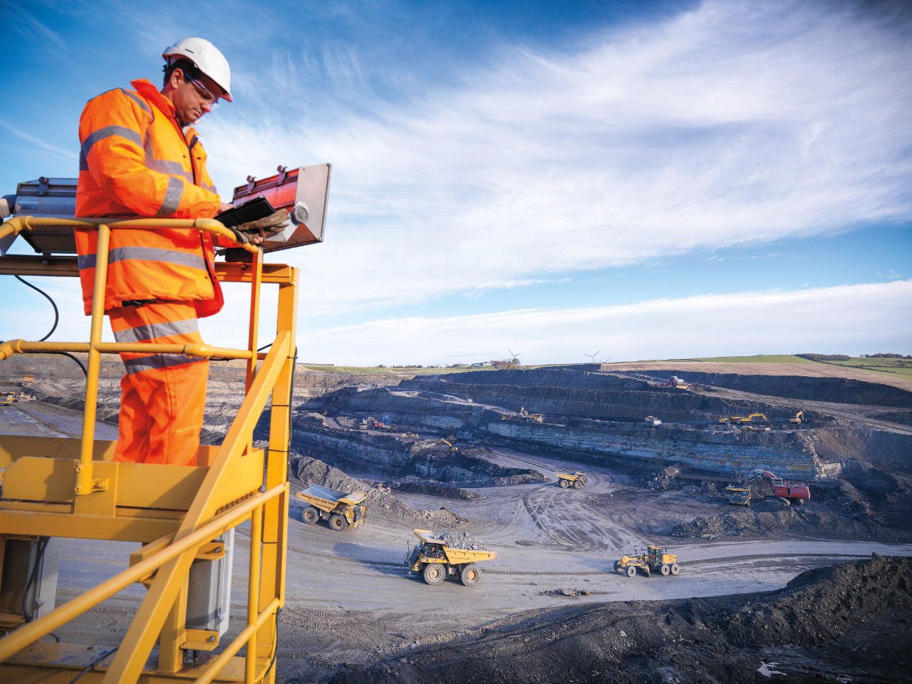 Ecologists examining coal mine site