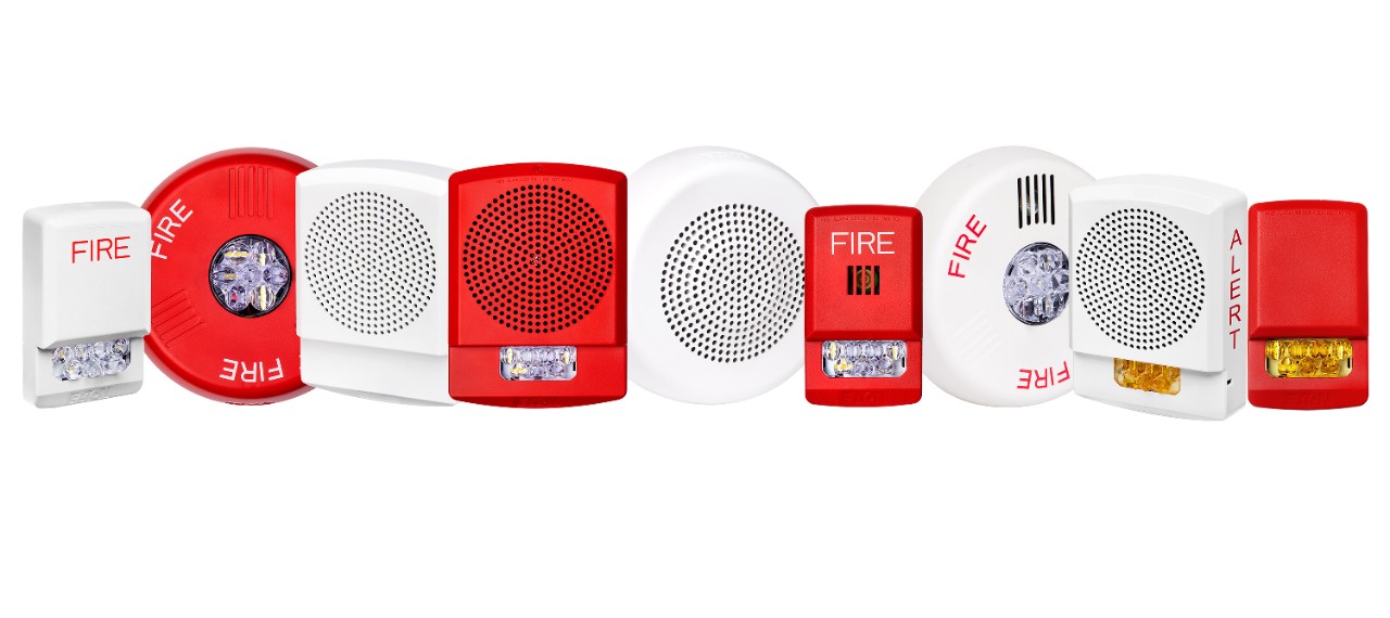 Eluxa product line, including strobes, horn strobes, speakers, and speaker strobes
