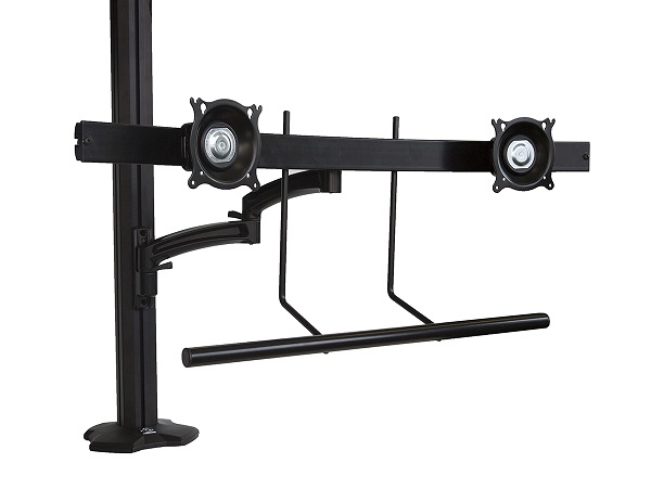 Dual monitor arm solutions for command consoles