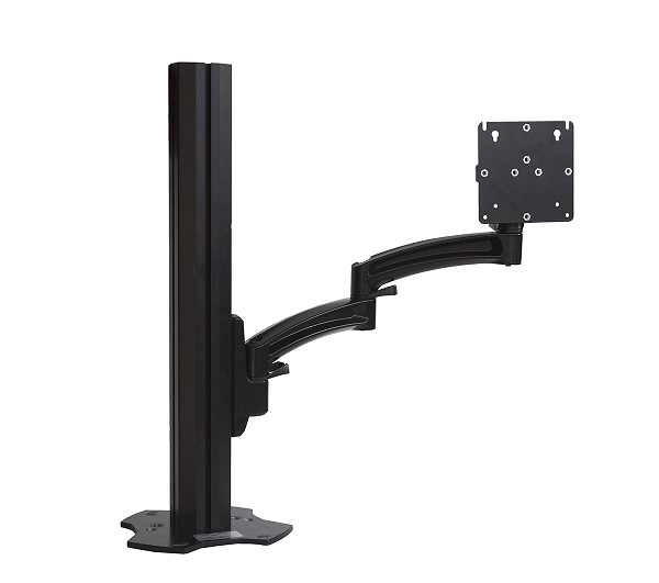 Height adjustable monitor arms for dispatch furniture