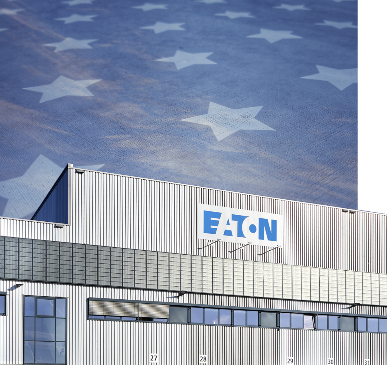 America flag eaton building