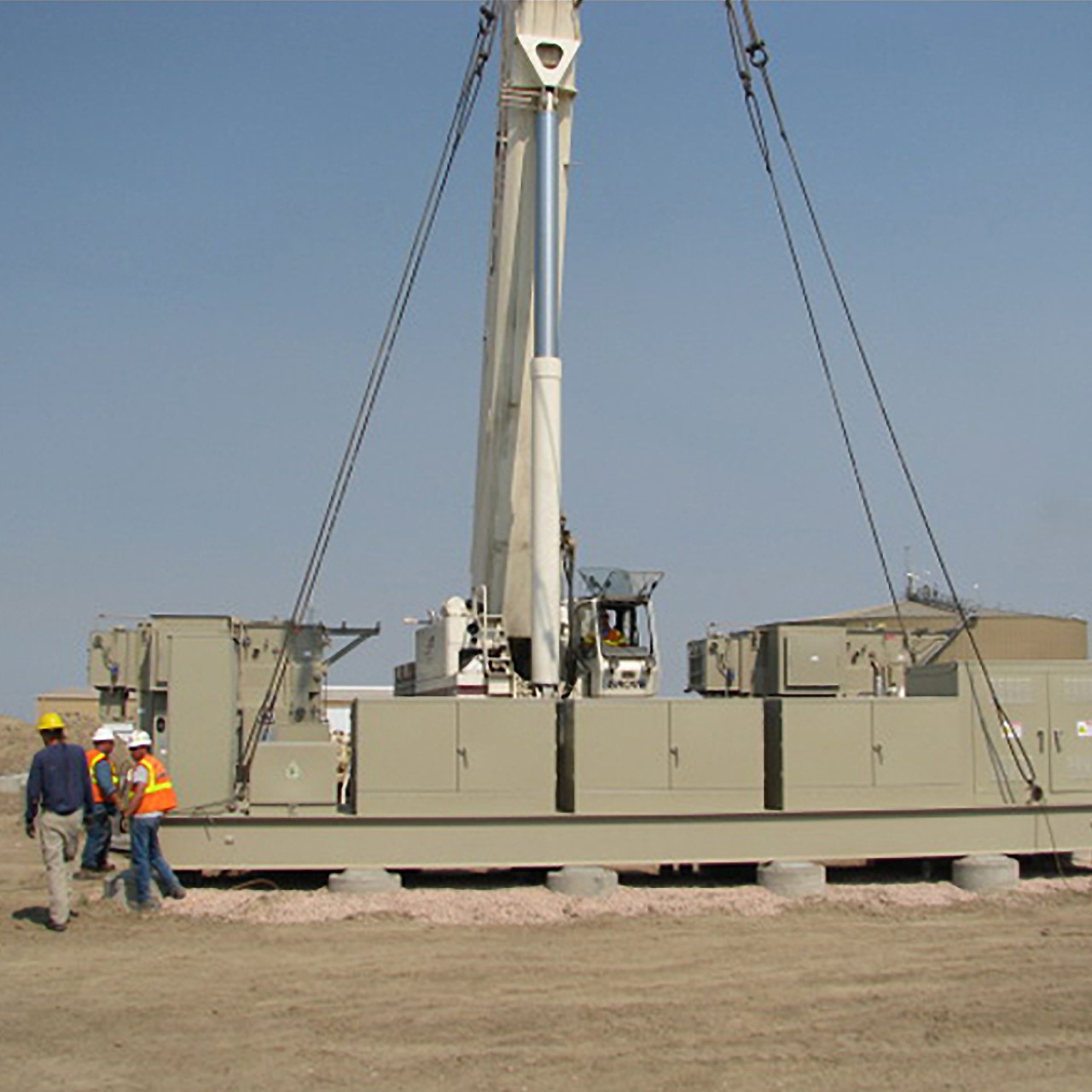 crane lifting a modular substation