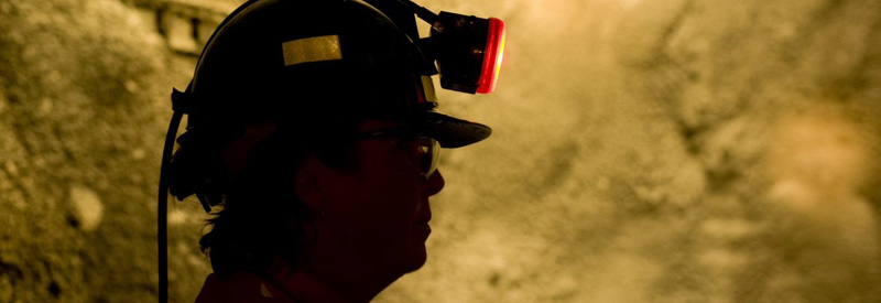 miner with head lamp