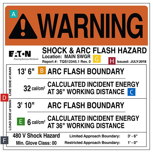 arc flash label a h