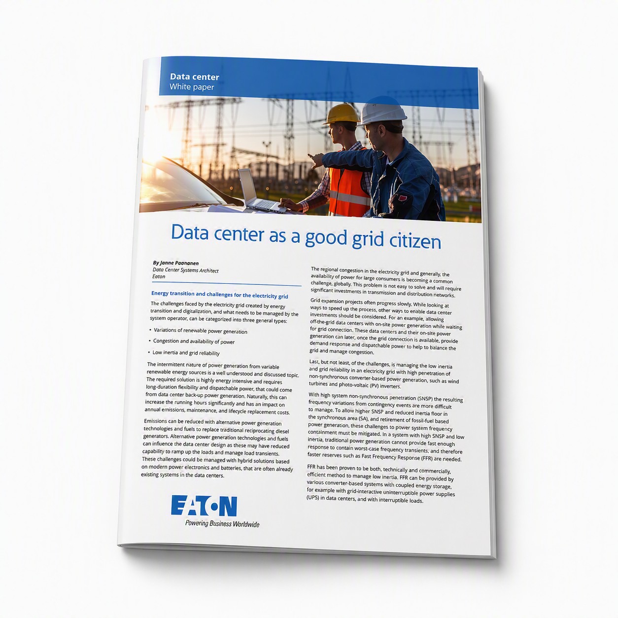 Data center good grid citizen technical  white paper cover image 