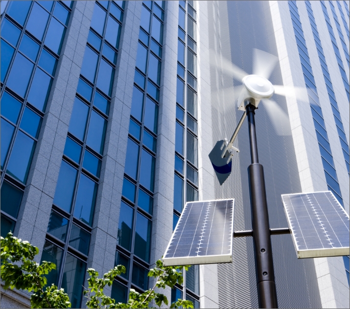 Modern office building using renewable energy