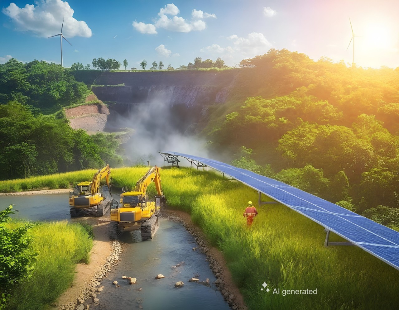 Mining Solar and wind 