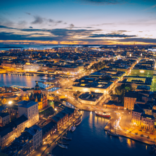 City helsinki at night