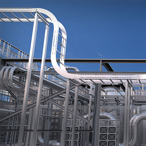 B-Line series structural steel savings with cable ladder