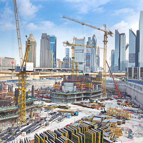 New construction in the financial district of Dubai.