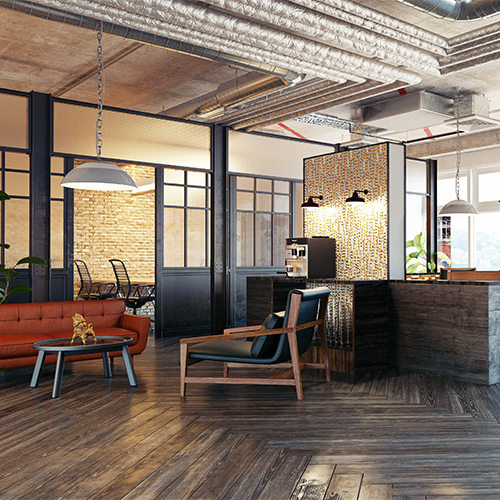 modern lobby interior. 3d rendering design